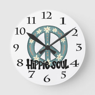 Hippie Hippy-Soul Runde Wanduhr