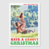 Hippie Holiday Foto Groovy Christmas Magnet (Vorderseite)