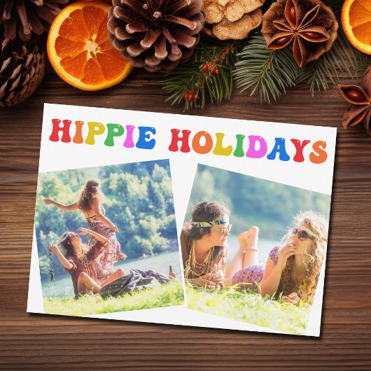Hippie Holidays Foto Farbenfrohe Rainbow Retro Car