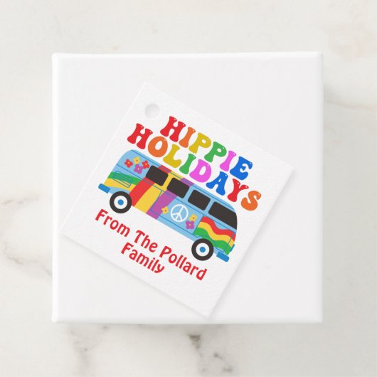 Hippie Holidays Niedlich Retro 70er Van Custom Gif Geschenkanhänger (Beispiel)