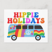 Hippie Holidays Niedlich Retro 70er Van Holiday Postkarte (Vorderseite)