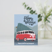 Hippie Holidays Retro Bus Holiday Postkarte (Stehend Vorderseite)