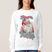 Hippie Holidays Retro Peace Sign Weihnachtsmann Sweatshirt (Vorderseite)