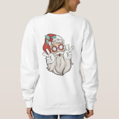Hippie Holidays Retro Peace Sign Weihnachtsmann Sweatshirt (Rückseite)
