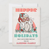 Hippie Holidays Weihnachten Retro Weihnachtskarte Einladung (Vorderseite)