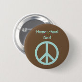 Hippie Homeschool Vater Peace Sign Button (Vorne & Hinten)