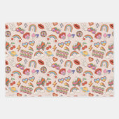 Hippie Icons Muster Geschenkpapier Set (Vorderseite 2)