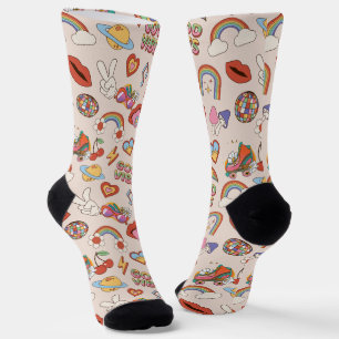 Hippie Icons Muster Socken