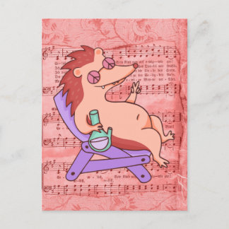 Hippie Igel Postkarte