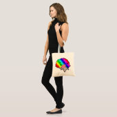 Hippie Igel Rainbow Leinwand Shopper Bag Tragetasche (Vorderseite (Model))