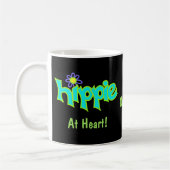 Hippie in Heart Turquoise Art Name Personalisiert Kaffeetasse (Links)
