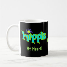 Hippie in Heart Turquoise Art Name Personalisiert Kaffeetasse