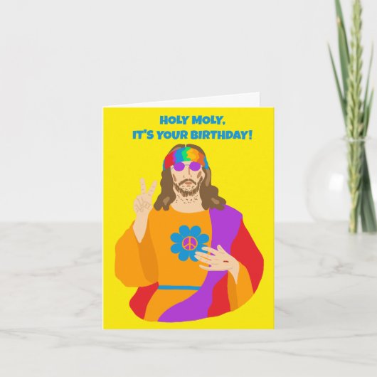 Hippie Jesus Custom Message Geburtstag Karte (Vorderseite)