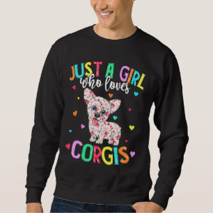 Hippie Just A Girl Who Lieben Corgis Vintag Sweatshirt