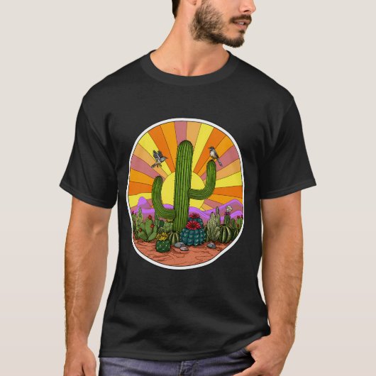 Hippie-Kaktus-Wüste T-Shirt (Vorderseite)