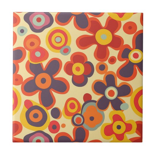 Hippie Keramik Tile Fliese (Vorderseite)