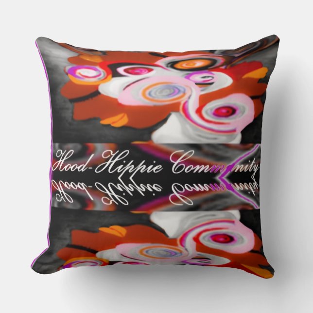 "Hippie-Kommune" Kissen (Vorderseite)