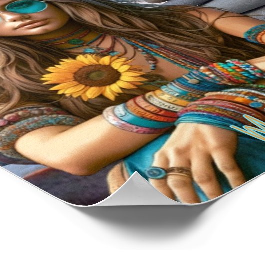 HIPPIE KONZENTRIERT SICH AUF DAS GUTE POSTER (Ecke)