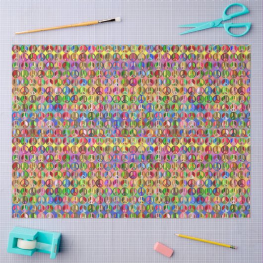 Hippie Krawatte Dye Peace Pattern Decoupage Seidenpapier (Basteln)