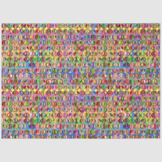 Hippie Krawatte Dye Peace Pattern Decoupage Seidenpapier (Vorderseite)