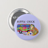 Hippie-Küken Button (Vorne & Hinten)