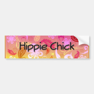 Hippie-Küken-Paisley-Muster-Autoaufkleber Autoaufkleber