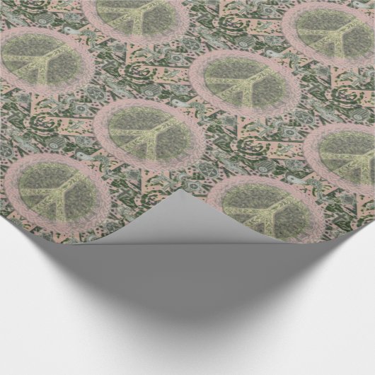 Hippie-Kunst-Friedenssymbole Geschenkpapier (Ecke)