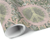 Hippie-Kunst-Friedenssymbole Geschenkpapier (Rolleneckpunkt)