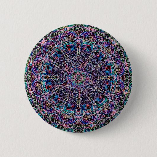 Hippie-Kunst Psychadelic Druck Button (Vorderseite)