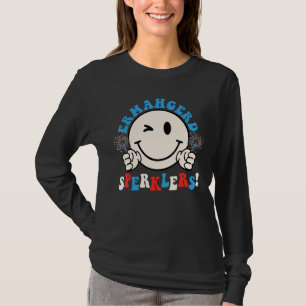 Hippie-Lächeln Gesicht Ermahgerd Funken 4. Juli T-Shirt