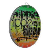 Hippie; lebendig grün, orange und gelb dartscheibe (Vorderseite Links)