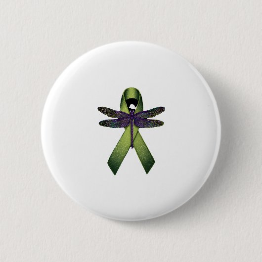 Hippie Libelle Grüne Schleife Zerebralparese bewus Button (Vorderseite)