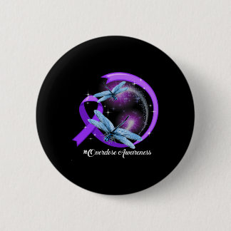 Hippie Libelle Lila Band Überdosis-Bewusstsein  Button