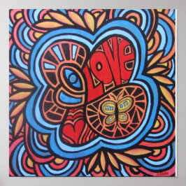 Hippie Liebe Akrylic Art Poster