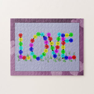 Hippie-Liebe-Blumen Puzzle