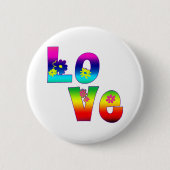 Hippie LIEBE Button (Vorderseite)