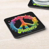 Hippie Liebe Frieden Leben Zählt Custom  Getränkeuntersetzer (Linke Seite)