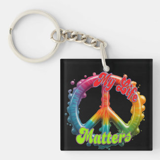 Hippie Liebe Frieden Leben Zählt Custom Schlüsselanhänger