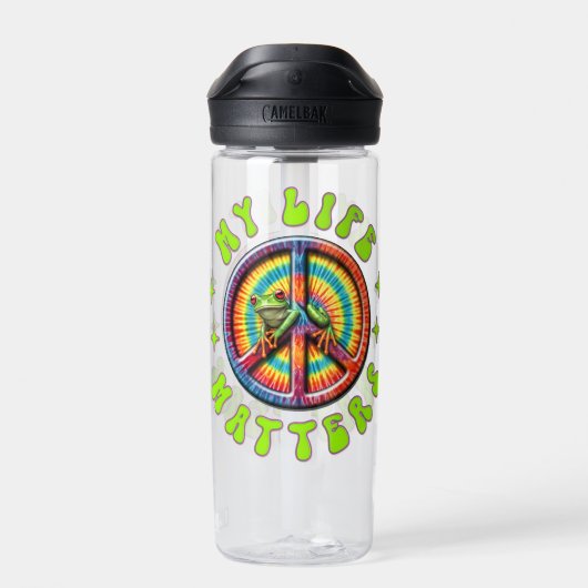 Hippie Liebe Frieden Leben Zählt Custom  Trinkflasche (Rückseite)
