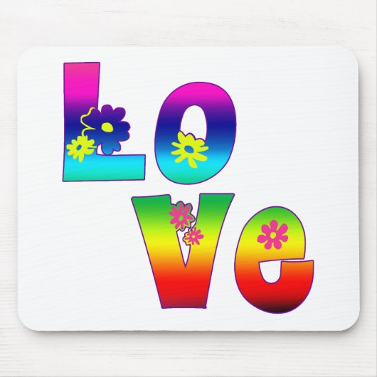 Hippie LIEBE Mousepad (Vorne)