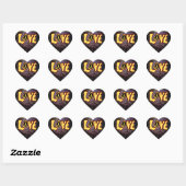 Hippie-Liebe-Sticker Herz-Aufkleber (Blatt)