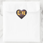 Hippie-Liebe-Sticker Herz-Aufkleber (Tasche)