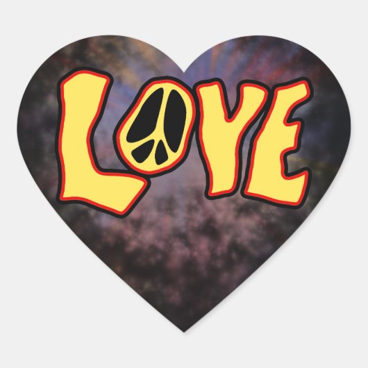Hippie-Liebe-Sticker Herz-Aufkleber (Vorderseite)