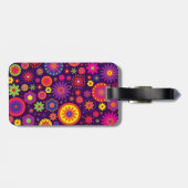 Hippie-lila Regenbogen-Blumen Gepäckanhänger (Rückseite horizontal)