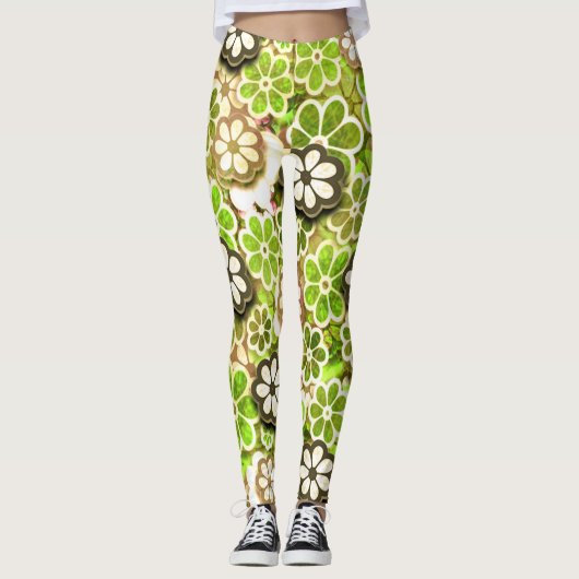 Hippie Limon Floating Floral Gemustert | LEGGINGS (Vorderseite)