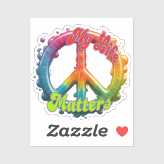 Hippie Love Peace Life Matters Custom  Aufkleber