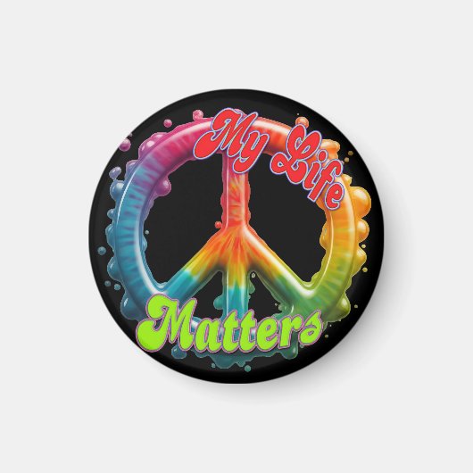 Hippie Love Peace Life Matters Custom Magnet (Vorne)