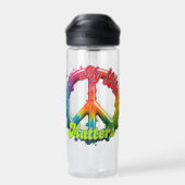 Hippie Love Peace Life Matters Custom Trinkflasche (Rückseite)