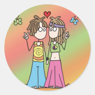 Hippie Lovers Stickers