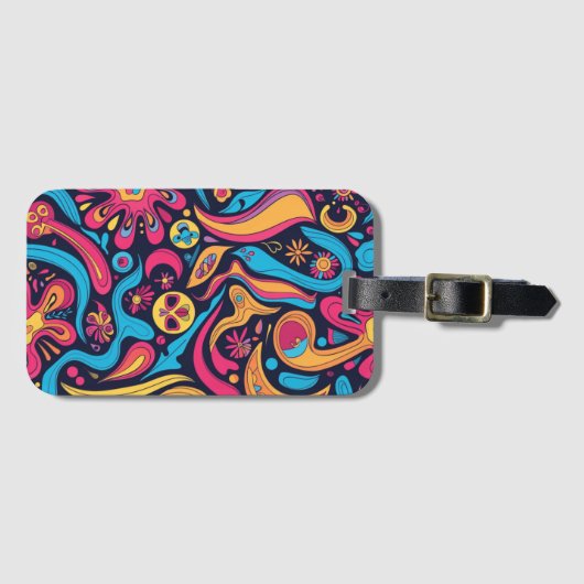 Hippie Luggage Tag Gepäckanhänger (Vorderseite (Horizontal))